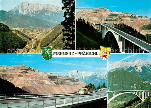AK / Ansichtskarte Eisenerz_Steiermark Praebichl Nordrampe Kremplgrabenbruecke Erzberg Eisenerz_Steiermark