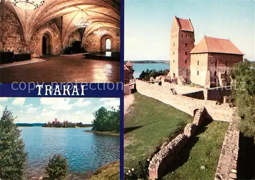 AK / Ansichtskarte Trakai Schloss Innenansicht Kirche Uferpartie am See Insel Trakai