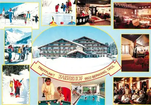 AK / Ansichtskarte Berwang_Tirol Sporthotel Kaiserhof Hallenbad Restaurant Wintersportplatz Alpen Berwang Tirol