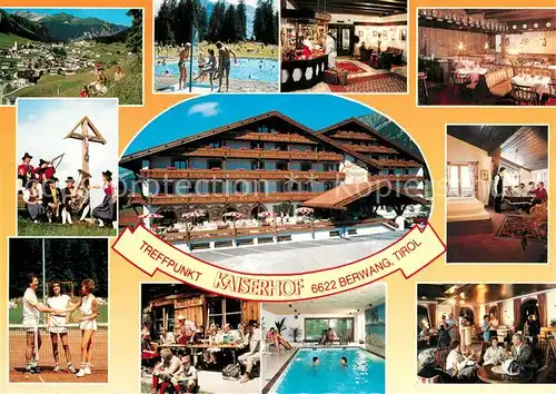 AK / Ansichtskarte Berwang_Tirol Sporthotel Kaiserhof Hallenbad Restaurant Gipfelkreuz Tennis Freibad Berwang Tirol