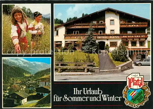 AK / Ansichtskarte Auffach Gasthof Pension Platzl Kinder Bergwiese Panorama Wappen Auffach