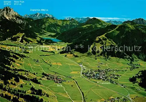 AK / Ansichtskarte Tannheim_Tirol Tannheimertal Alpenpanorama Fliegeraufnahme Tannheim Tirol