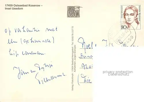 AK / Ansichtskarte Koserow_Ostseebad_Usedom Streckelsberg Strand Kueste Koserow_Ostseebad_Usedom