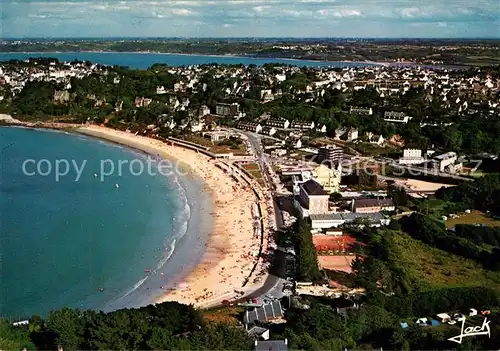 AK / Ansichtskarte Perros Guirec La plage de Trestraou vue aerienne Perros Guirec