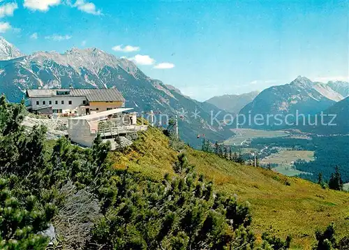AK / Ansichtskarte Leutasch Rauthhuette mit Mundellift Blickauf Dreitorspitze Karwendelgebirge und Arnspitze Leutasch