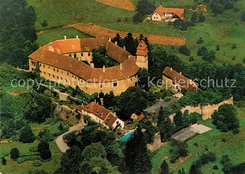 AK / Ansichtskarte Bernstein Burg Bernstein Hotel Fliegeraufnahme 