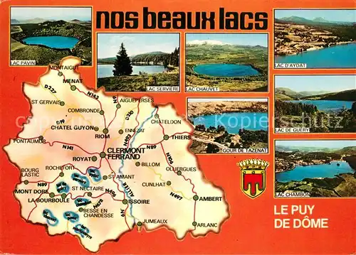 AK / Ansichtskarte Le_Puy_de_Dome Lac Pavin Serviere Chauvet Lac dAydat Lac de Guery Lac Chambon Gour de Tazenat Le_Puy_de_Dome