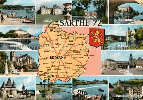 AK / Ansichtskarte Sarthe_La (Departm.) Selle le Guillaume Le Lude Bonnetable Sable Solesmes La Fleche Le Mans Mamers La Ferte Bernard Chateau du Loir Malicorne La Chartre sur le Loir Sarthe_La (Departm.)