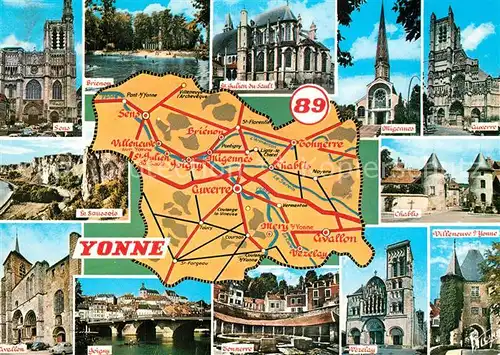 AK / Ansichtskarte Yonne_Region Sens Brienon St Gulien du Sault Migennes Auxere Le Saussois Chablis Avallon Soigny Donnerre Vezerlay Villeneuve 