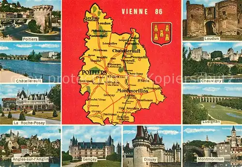 AK / Ansichtskarte Vienne_Isere Poitiers Chatellerault La Roche Posay Angles sur lAnglin Loudun Chauvigny Lusignan Gencay Dissay Montmorillon Vienne Isere