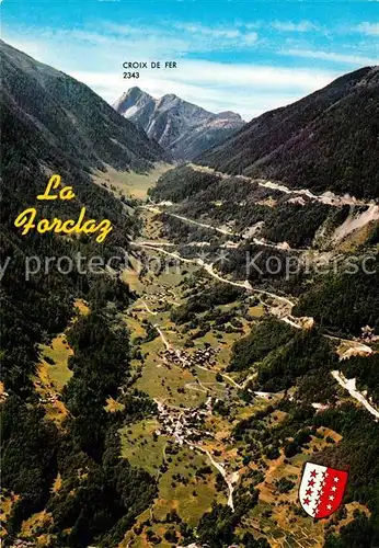 AK / Ansichtskarte La_Forclaz_Aigle Fliegeraufnahme mit Croix de Fer La_Forclaz_Aigle