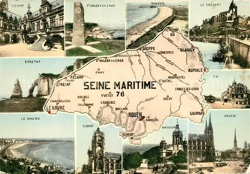 AK / Ansichtskarte Seine et Marne Fecam St Valery en Caux Dieppe Le Treport Etretat Le Havre Elbeuf Eu Rouen Seine et Marne
