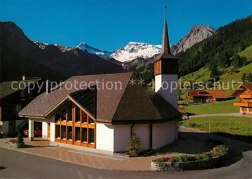 AK / Ansichtskarte Adelboden Ev method Kirche Boden mit Steghorn Wildstrubel Fritzer Adelboden