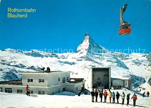 AK / Ansichtskarte Zermatt_VS Restaurant Blauherd Luftseilbahn Rothorn Matterhorn Zermatt_VS