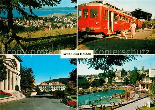 AK / Ansichtskarte Heiden_AR Bodenseeblick Rorschach Heidenbahn Kirchplatz Hotel Krone Schwimmbad Heiden_AR