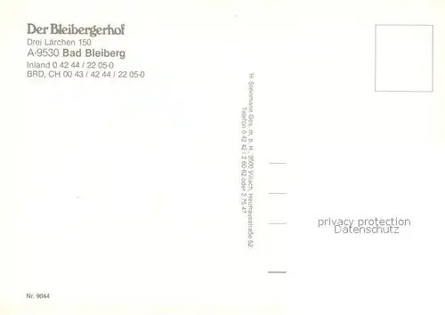 AK / Ansichtskarte Bad_Bleiberg Bleibergerhof Bad_Bleiberg