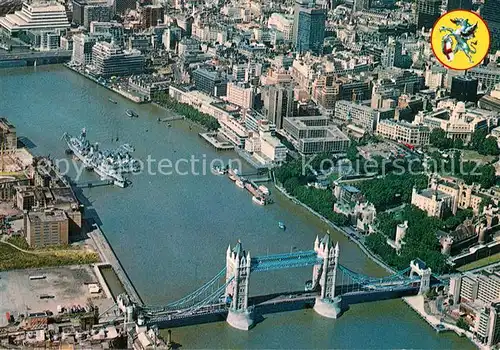 AK / Ansichtskarte London Aerial View of Tower Bridge London
