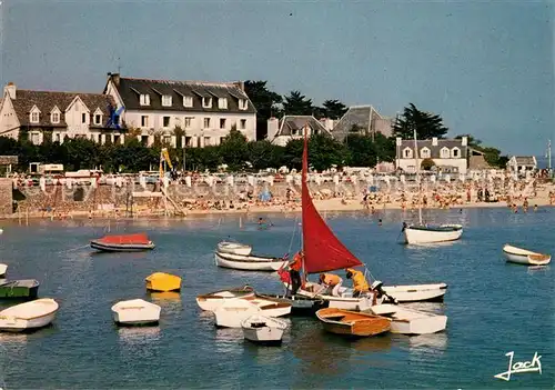 AK / Ansichtskarte Locquirec La plage du port et lhotel es Armorique Locquirec