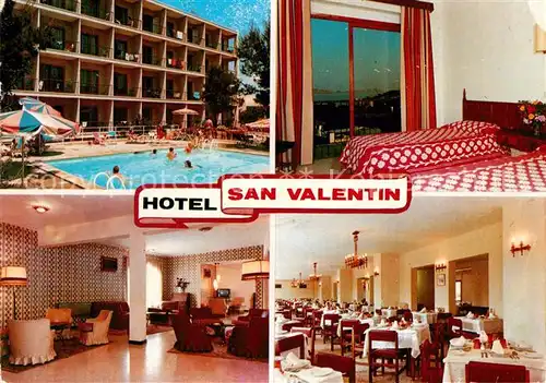 AK / Ansichtskarte Paguera_Mallorca_Islas_Baleares Hotel San Valentin Foyer Zimmer Speisesaal Paguera_Mallorca