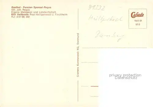 AK / Ansichtskarte Veilbronn Panorama Gasthof Sponsel Regus Gaststube Veilbronn
