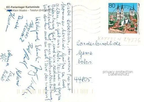 AK / Ansichtskarte Waabs EC Ferienlager Karlsminde Bungalows Waabs