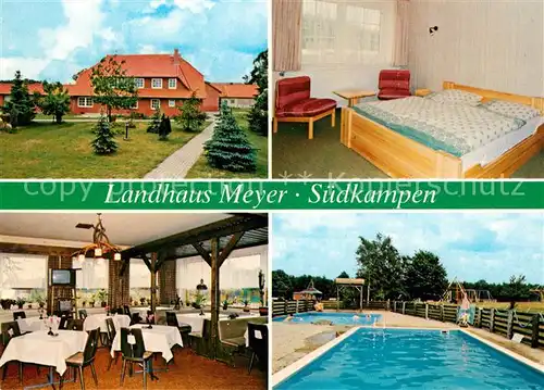 AK / Ansichtskarte Walsrode_Lueneburger_Heide Hotel Restaurant Landhaus Meyer Gastraum Zimmer Schwimmbad Walsrode_Lueneburger_Heide