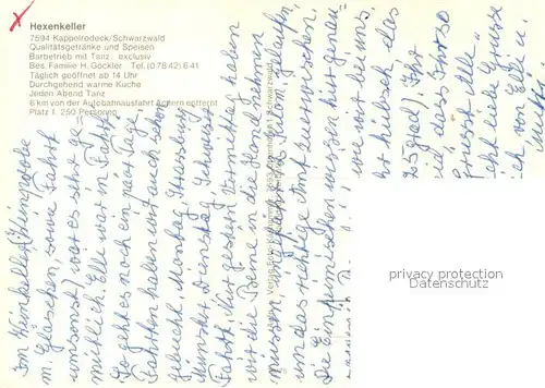 AK / Ansichtskarte Kappelrodeck Hexenkeller Details Kappelrodeck