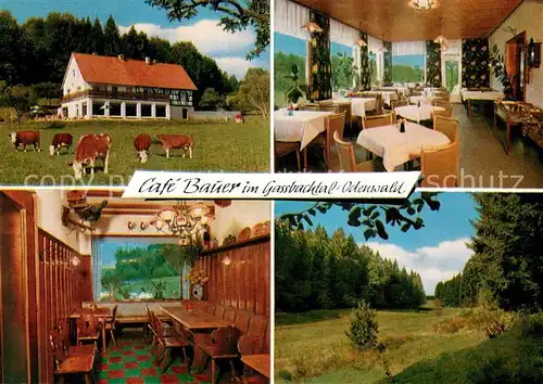 AK / Ansichtskarte Hammelbach Cafe Bauer im Gassbachtal Gaststube Speisesaal Hammelbach
