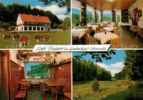 AK / Ansichtskarte Hammelbach Cafe Bauer im Gassbachtal Gaststube Speisesaal Hammelbach