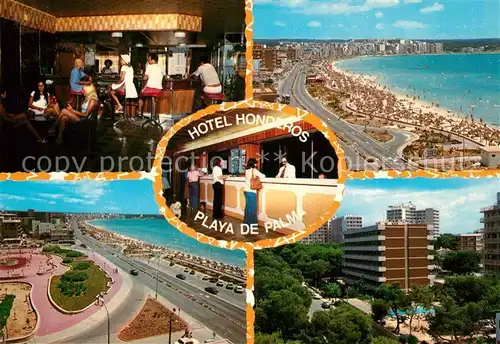 AK / Ansichtskarte Playa_de_Palma_Mallorca Hotel Honderos Bar Restaurant Strand Kuestenpanorama Fliegeraufnahme Playa_de_Palma_Mallorca