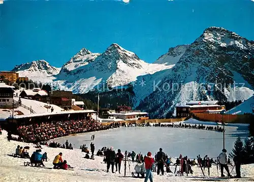 AK / Ansichtskarte Inner_Arosa Eisbahn Eissportstadion Wintersportplatz Alpen Inner Arosa