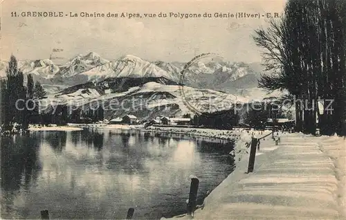 AK / Ansichtskarte Grenoble La Chaine des Alpes vue du Polygone du Genie en hiver Grenoble