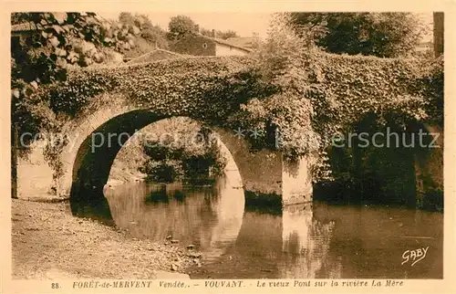 AK / Ansichtskarte Vouvant Foret de Mervent Vieux Pont sur la Riviere La Mere Vouvant