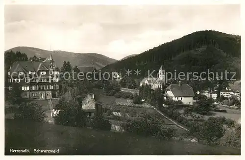 AK / Ansichtskarte Bad_Herrenalb Ortsansicht mit Kirche Kurort im Schwarzwald Bad_Herrenalb