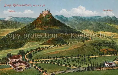 AK / Ansichtskarte Burg_Hohenzollern Panorama Schwaebische Alb Kuenstlerkarte Burg_Hohenzollern