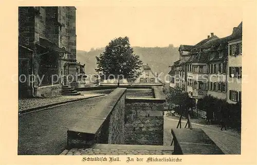 AK / Ansichtskarte Schwaebisch_Hall Partie an der Michaeliskirche Karte der Stiftung fuer Heimatschutz Schwaebisch Hall
