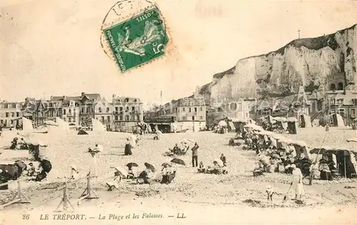 AK / Ansichtskarte Le_Treport La Plage et les Falaises Le_Treport