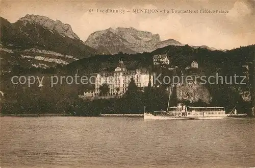 AK / Ansichtskarte Menthon Saint Bernard Lac d Annecy La Tournette de l Hotel Palace Menthon Saint Bernard