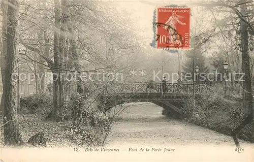 AK / Ansichtskarte Bois_de_Vincennes Pont de la Porte Jaune Bois_de_Vincennes