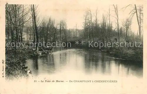 AK / Ansichtskarte Champigny_Marne Le Tour de Marne de Champigny a Chennevieres Champigny Marne