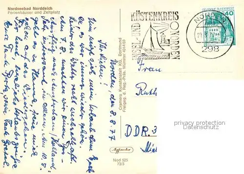 AK / Ansichtskarte Norddeich_Dithmarschen Fliegeraufnahme Ferienhaeuser Zeltplatz Norddeich Dithmarschen