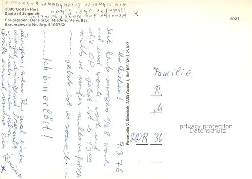 AK / Ansichtskarte Goslar Fliegeraufnahme Stadtteil Juergenohl Goslar