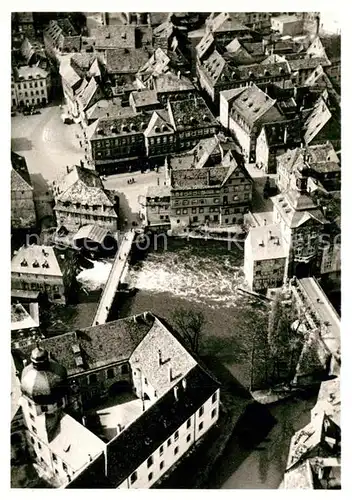 AK / Ansichtskarte Bamberg Fliegeraufnahme Alten Rathaus Schloss Bamberg