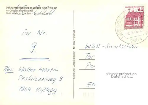 AK / Ansichtskarte Kisslegg Fliegeraufnahme Kisslegg