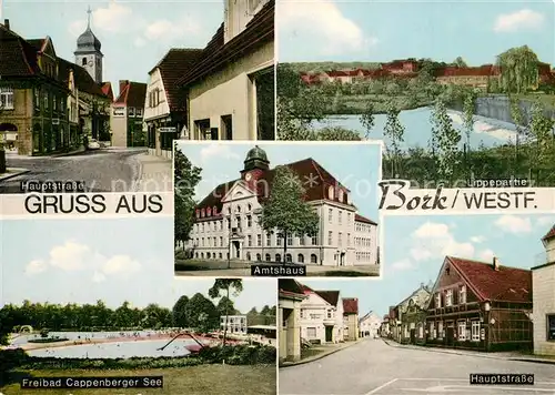 AK / Ansichtskarte Bork_Selm Schwimmbad Lippepartie Amtshaus Bork_Selm