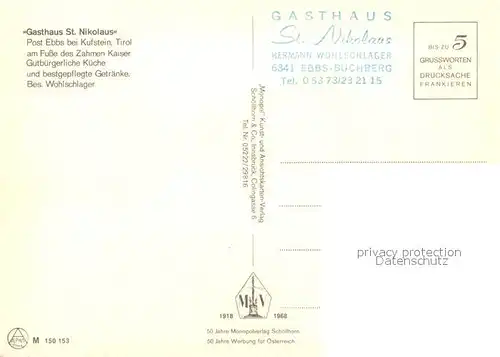 AK / Ansichtskarte Ebbs GAsthaus Sankt Nikolaus Ebbs