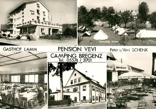 AK / Ansichtskarte Bregenz_Bodensee Pension Vevi Gasthof Lamm Camping Lamm Gasthof Bregenz Bodensee