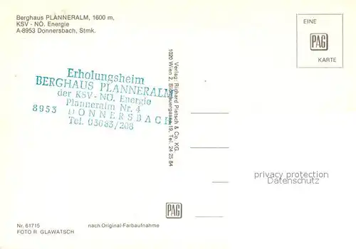 AK / Ansichtskarte Donnersbach Berghaus Planneralm Donnersbach