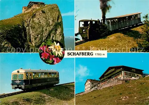 AK / Ansichtskarte Mondsee_Salzkammergut Schafberg mit neuer und alter Zahnradbahn Mondsee Salzkammergut