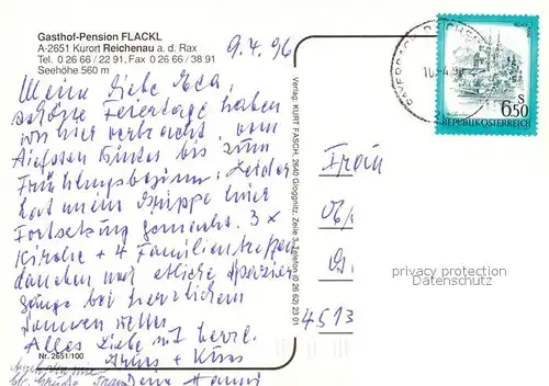 AK / Ansichtskarte Reichenau_Rax Gasthof Pension Flackl Reichenau Rax